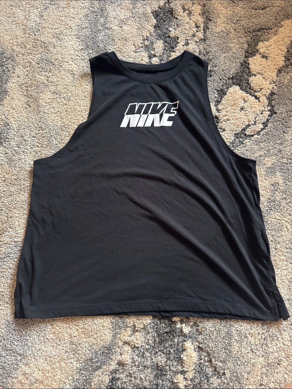 Nike Black Tank Top with White Logo